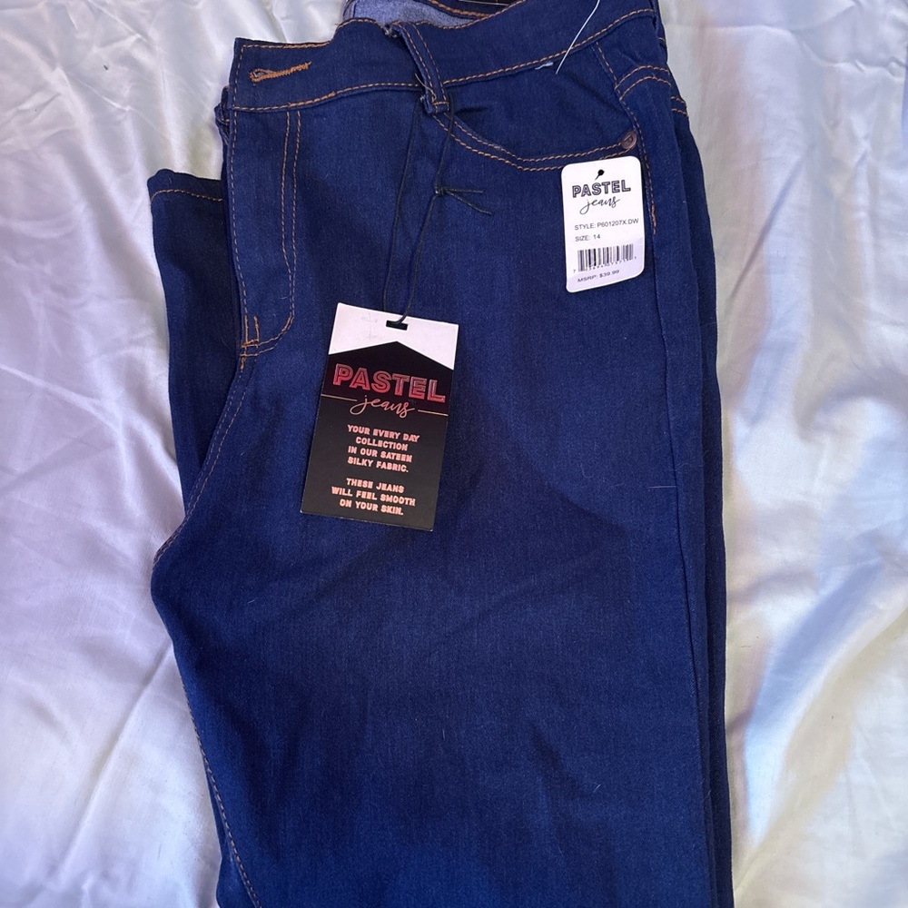 Pastels Women's High Rise Jeans - Dark Blue